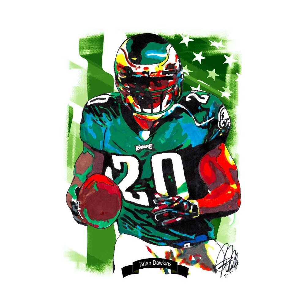 Brian Dawkins Philadelphia Eagles Football Safety Poster Print Wall Art 18x24